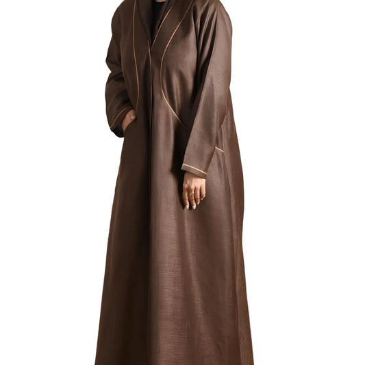 Choco brown abaya on a white background