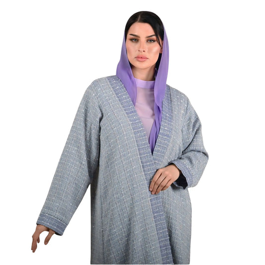 عباية شتوية بتصميم تويد مع فستان داخلي